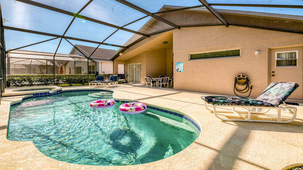 Large south-facing pool