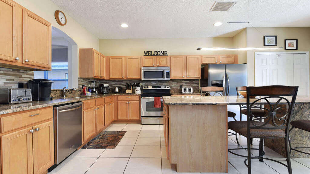 Kitchen with granite counter-tops