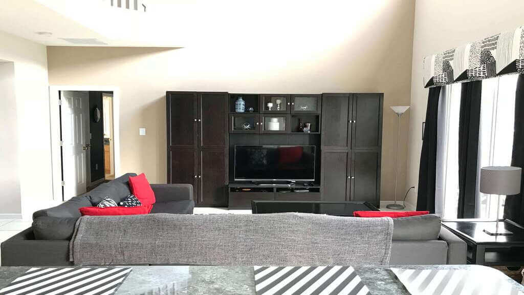 Family room leading to the private pool
