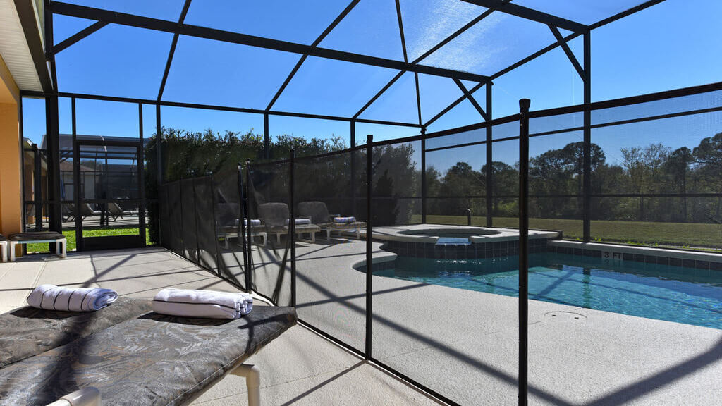 Pool shown here with safety fence