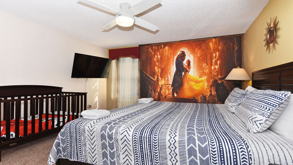 Master bedroom #2: With a 50" ROKU-SMART TV, and a crib