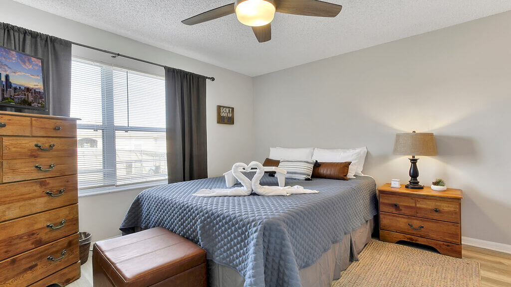 Bedroom #3 with a queen bed, located on second floor