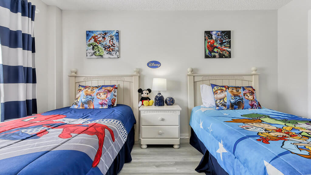 Bedroom #5 with two twin beds (Marvel theme)