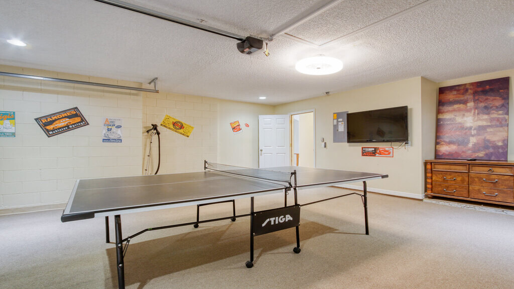 Garage converted as a fun games-room