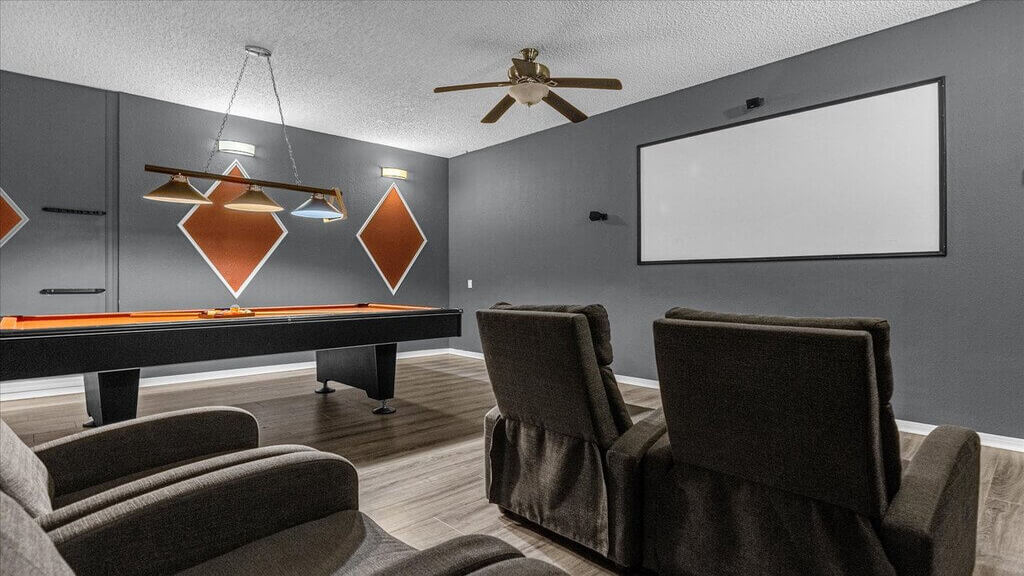 Emerald Island Rental: Theater room with 100" screen