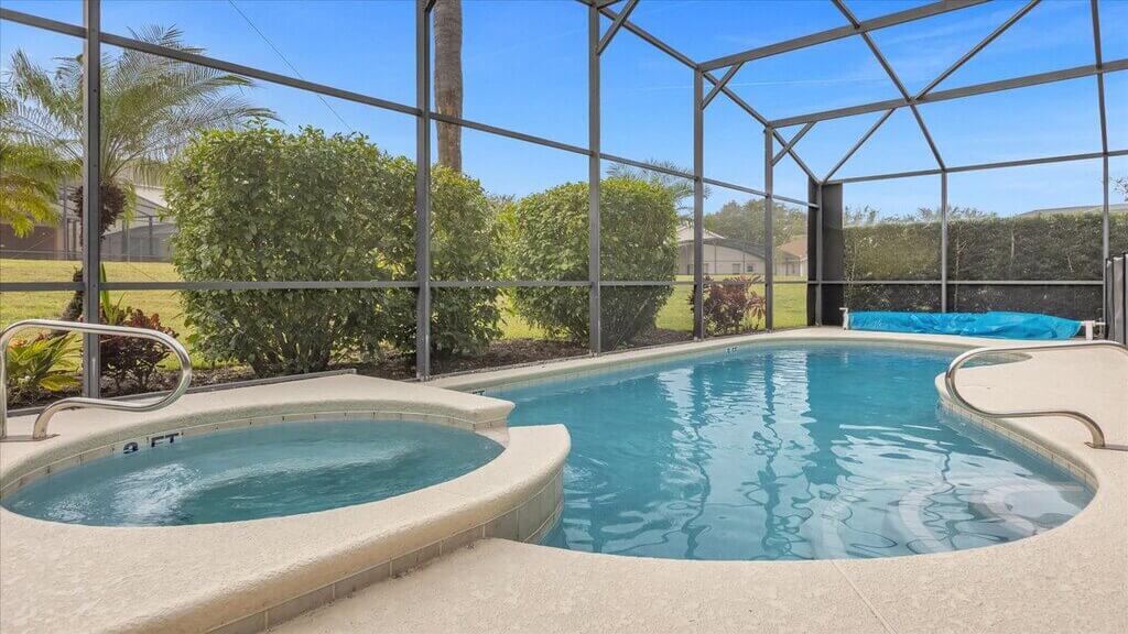 Enjoy the south-facing pool and spa