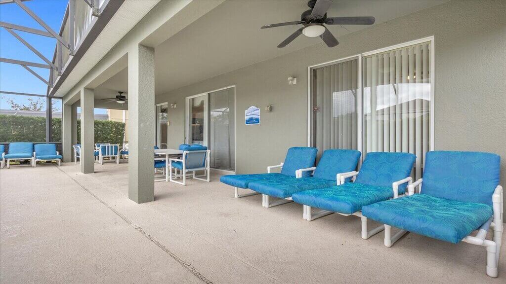 Pool has a spacious lanai area and loungers