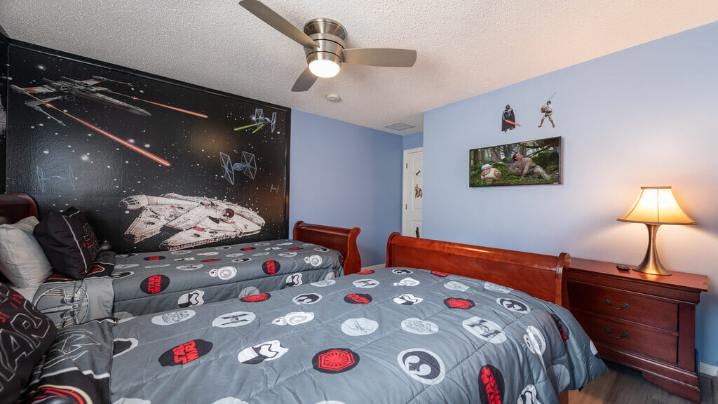 Bedroom #4: This boys bedroom has two twin beds