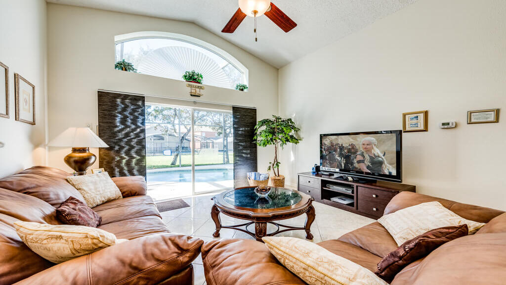Family room leads to the private pool