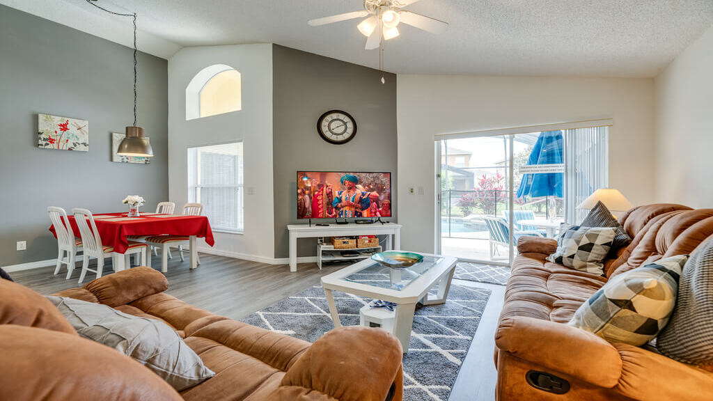 View of living and dining