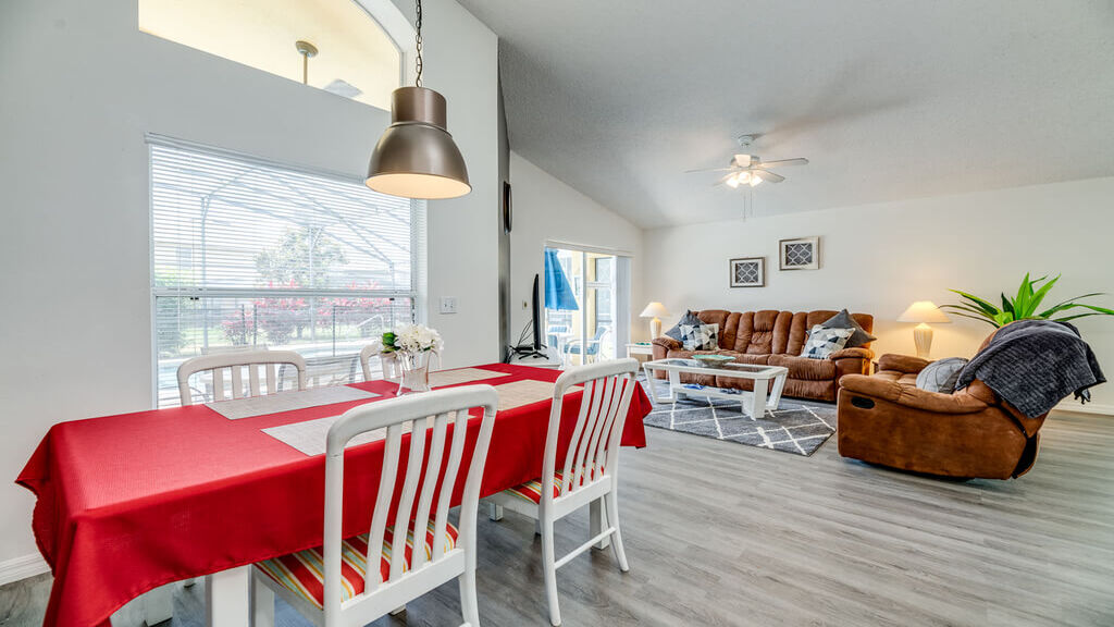View of living and dining