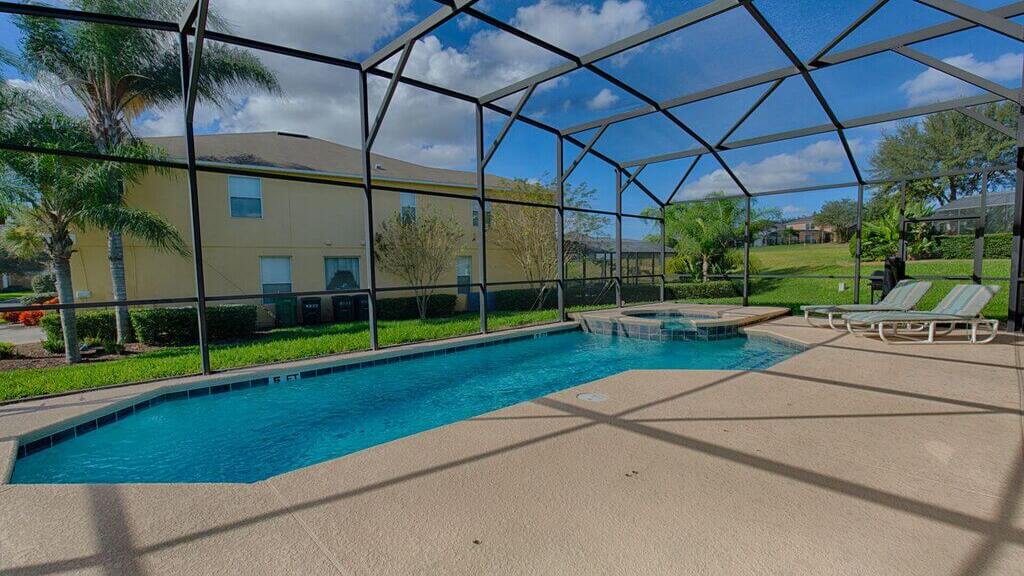 Pool and spa area, there is also a lanai if you prefer the shade