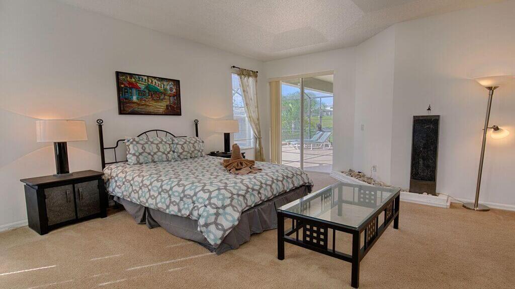 Master suite #1 has a direct view of the pool area