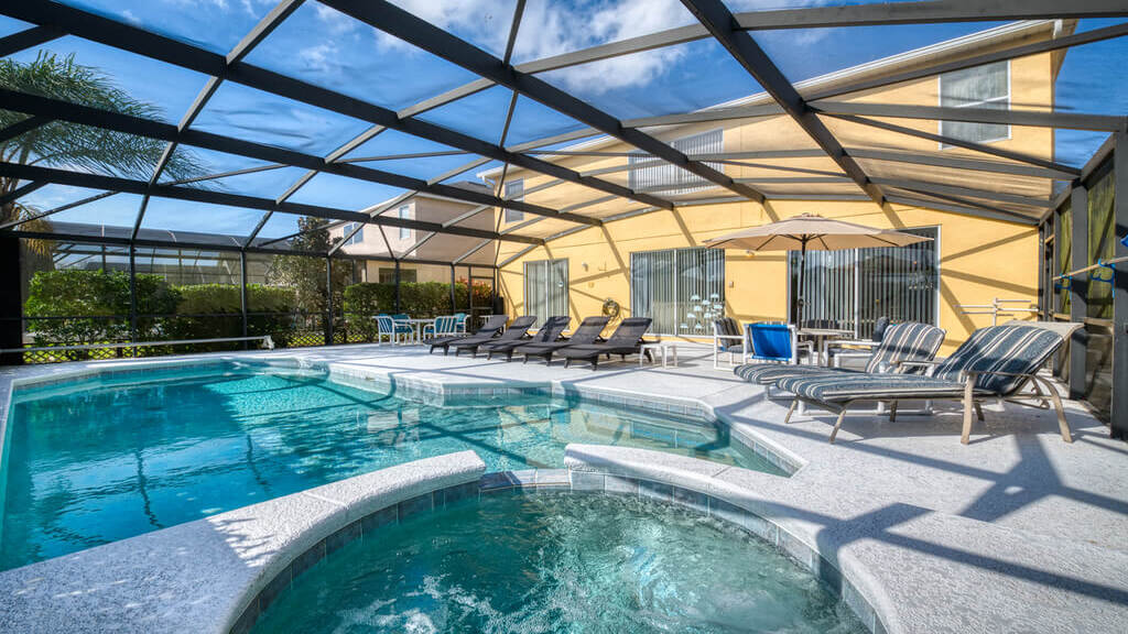 South-facing pool and spa