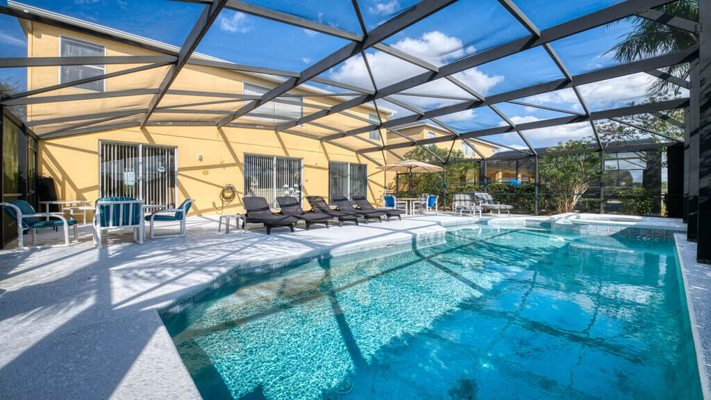 South-facing pool and spa